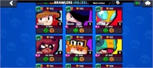 CONTA BRAWL STARS 37K TROFÉUS 50/52 BRAWLERS