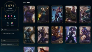 Conta Ex Grão Mestre - Plat 1 atualmente MMR alto. 1471 SKIN - League of Legends LOL