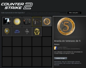 Conta Csgo Prime + Steam Lvl 30 + Medalha 5 Anos - Counter Strike