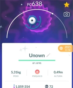 Conta lvl 40 Pokémon Go com Unown Shiny