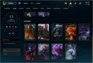 Conta Gold 2, 13 skins - League of Legends LOL
