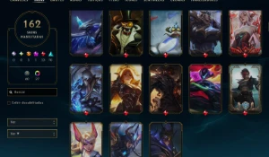 Conta de LoL LVL 460 Prata 162 skins, 475 reais - League of Legends
