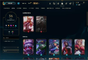 Esmeralda 4 com 85 Champs e 36 Skins - League of Legends LOL