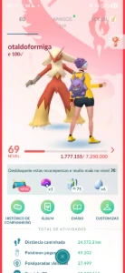 Conta Pokémon GO nivel 68