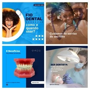 Pack pra Dentista 12 Artes Editáveis Canva - Artes e Templates Artes Canva