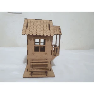 Casa com cerca, teto removivel, suporte para sache de... - Artesanato e Personalizados