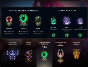 Conta diamante III com 405 skins - League of Legends LOL