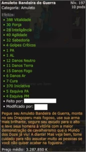 Amuleto Bandeira de Guerra - Helioboros - Dofus