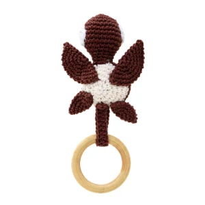 Mordedor Tartaruga Marrom com Argola de Madeira - Artesanato e Personalizados