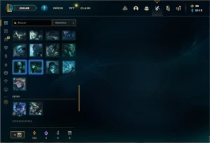 Conta ouro 4 com TODOS os champs e 449 Skins + 11 Prestigios - League of Legends LOL