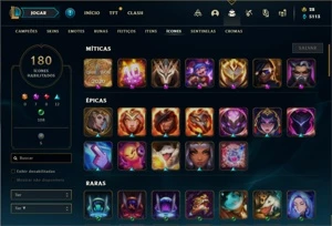 Conta ouro 4 com TODOS os champs e 449 Skins + 11 Prestigios - League of Legends LOL