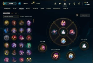 Conta ouro 4 com TODOS os champs e 449 Skins + 11 Prestigios - League of Legends LOL
