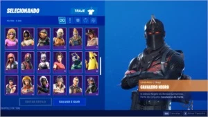 Conta fortnite todas as temporadas com cavalheiro negro