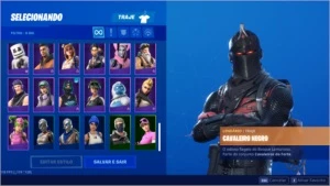 Conta fortnite todas as temporadas com cavalheiro negro
