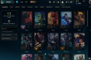 Lol Platina 1, Skin Lendária, 8 Skins No Total, Lvl 34 - League of Legends