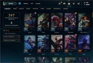 Conta ouro 4 com 105 Champs e 63 Skins - League of Legends LOL