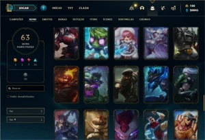Conta ouro 4 com 105 Champs e 63 Skins - League of Legends LOL