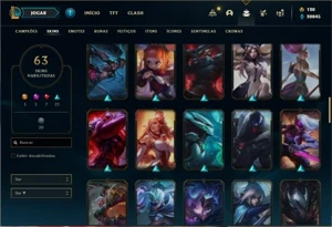 Conta ouro 4 com 105 Champs e 63 Skins - League of Legends LOL