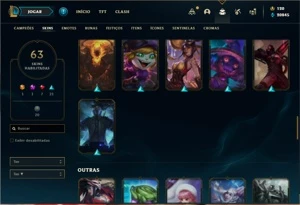 Conta ouro 4 com 105 Champs e 63 Skins - League of Legends LOL