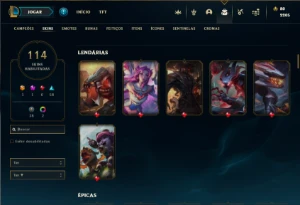 Conta Ferro 1 com 145 Champs e 114 Skins - League of Legends LOL