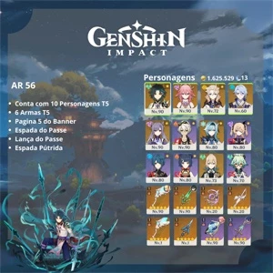 Conta Genshin Impact - Xiao e Shogun Raiden