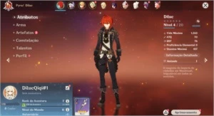 Conta Genshin Impact AR 7 com Diluc + Qiqi