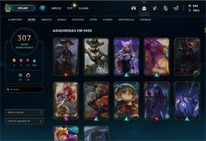 Conta D1, Todos os Champs, Icones e emote Challenger - League of Legends LOL