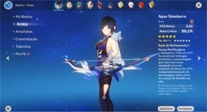 Conta AR 56 com Yelan de Simulacra e Cyno c1 + Kazuha etc - Genshin Impact