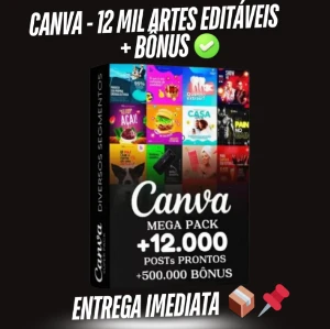 Canva - 12 mil artes editáveis + bônus 🔥