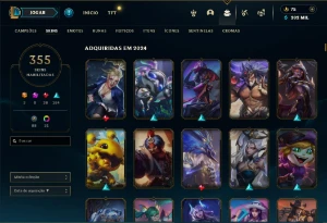 Conta League Of Legends 355 Skins + Valorant Com Faca Rgx + LOL