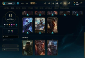 Unranked com 35 Champs e 15 Skins - League of Legends LOL