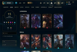 Unranked com 35 Champs e 15 Skins - League of Legends LOL