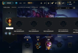 Unranked com 35 Champs e 15 Skins - League of Legends LOL
