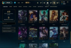 Unranked com 35 Champs e 15 Skins - League of Legends LOL