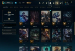 Unranked com 35 Champs e 15 Skins - League of Legends LOL