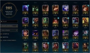 Conta borda plat 5, 70 champs 31 skins e recompensas - League of Legends LOL