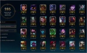 Conta borda plat 5, 70 champs 31 skins e recompensas - League of Legends LOL