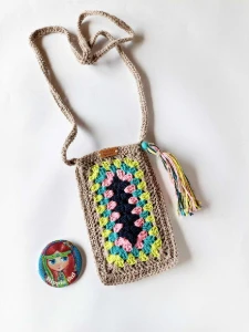 Porta Celular de Crochê - Artesanato e Personalizados