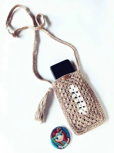 Porta Celular de Crochê - Artesanato e Personalizados