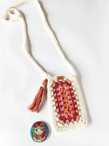 Porta Celular de Crochê - Artesanato e Personalizados