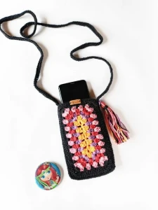Porta Celular de Crochê - Artesanato e Personalizados