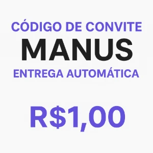 Convite manus com 1500 de crédito com entrega automática - Assinaturas e Premium