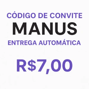 Convite manus com 1800 de crédito com entrega automática - Assinaturas e Premium