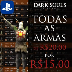 [PLATINA] Todas as Armas - Dark Souls Remastered PS4/PS5 - Outros