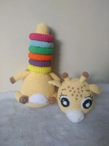 Amigurumi Girafa Monta e Desmonta - Artesanato e Personalizados