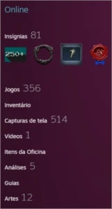 CONTA STEAM - 7 ANOS - 356 JOGOS TOPS