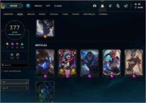 Conta League of Legends Platina III - 377 Skins LOL