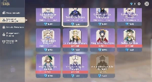 [Ar 60 - Na] 27 Personagens 5* (+ Constelações) / 16 Armas 5 - Genshin Impact