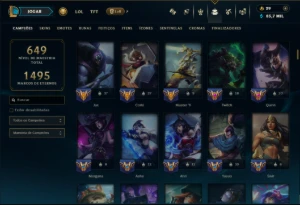 Platina 4 com TODOS os Champs e 254 Skins ( MAIN ADC ) - League of Legends LOL