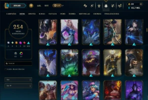 Platina 4 com TODOS os Champs e 254 Skins ( MAIN ADC ) - League of Legends LOL
